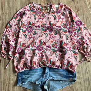 Flowy pink flowered top